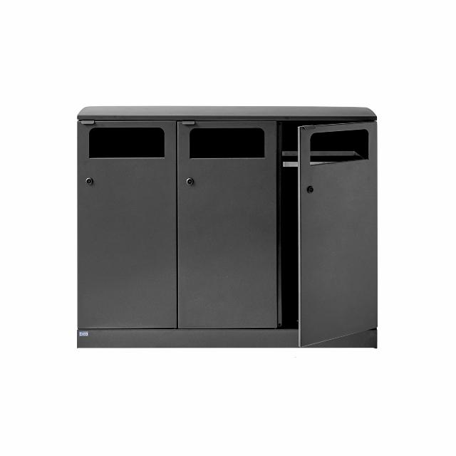 Bica Model 713 Waste sorting 3x100 ltr. Black anthracite