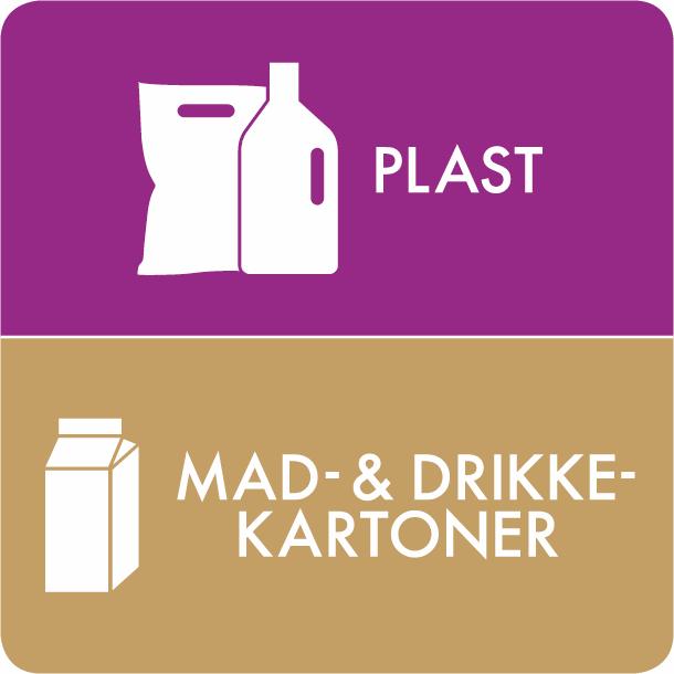 Piktogram Plast/Mad- & Drikkekartoner 12x12 cm Selvklæbende Lilla/Brun