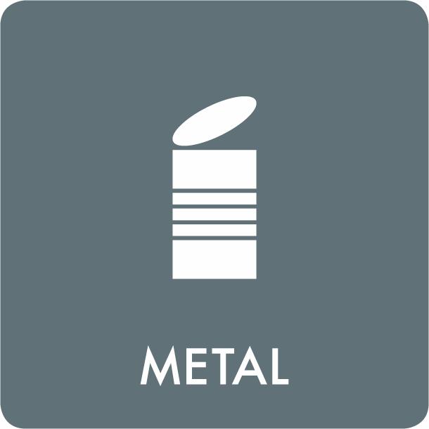 Pictogram Metal 12x12 cm Sticker Grey