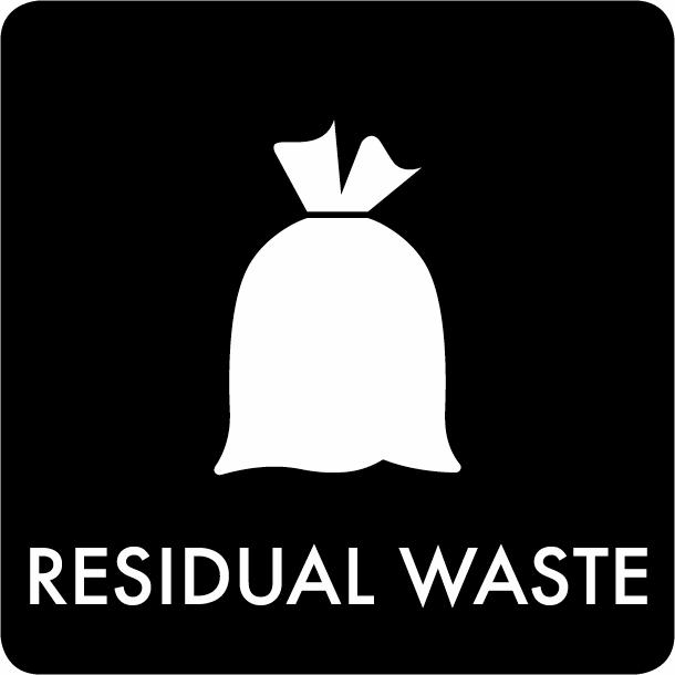 Pictogram Residual waste 12x12 cm Sticker Black