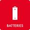 Pictogram Batteries 12x12 cm Sticker Red