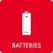 Pictogram Batteries 12x12 cm Sticker Red