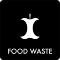 Pictogram Food waste 12x12 cm Sticker Black