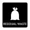 Pictogram Residual waste 10x10 cm Self-adhesive Black