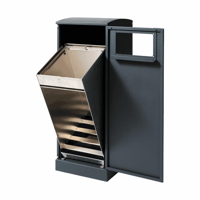 Bica Model 621 Waste bin 90 liters Light anthracite Open input