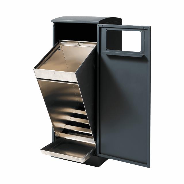 Bica Model 621 Waste bin 90 liters Light anthracite Open input
