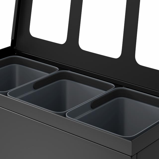 Bica Model 830 Waste sorting 3x10 liter Open inputs Anthracite