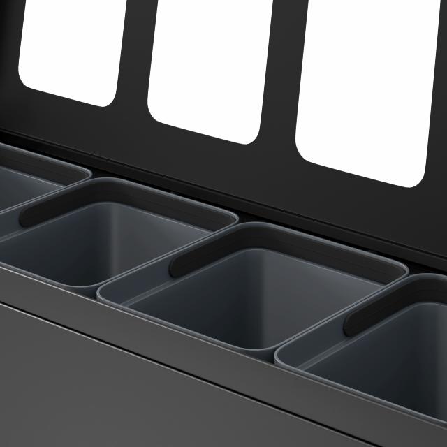 Bica Model 831 Waste sorting 4x10 liter Open inputs Anthracite
