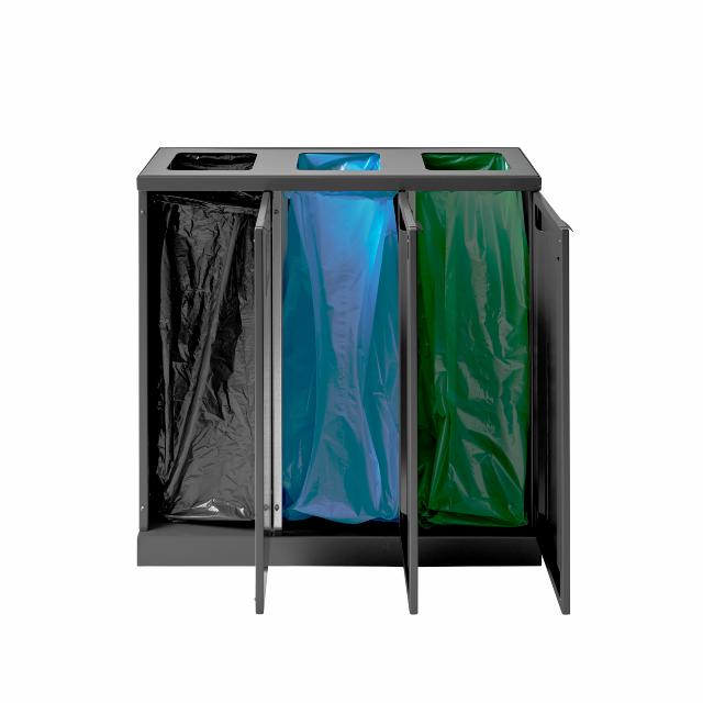 Bica Model 868 Waste sorting 3x65 ltr. Open inputs Anthracite