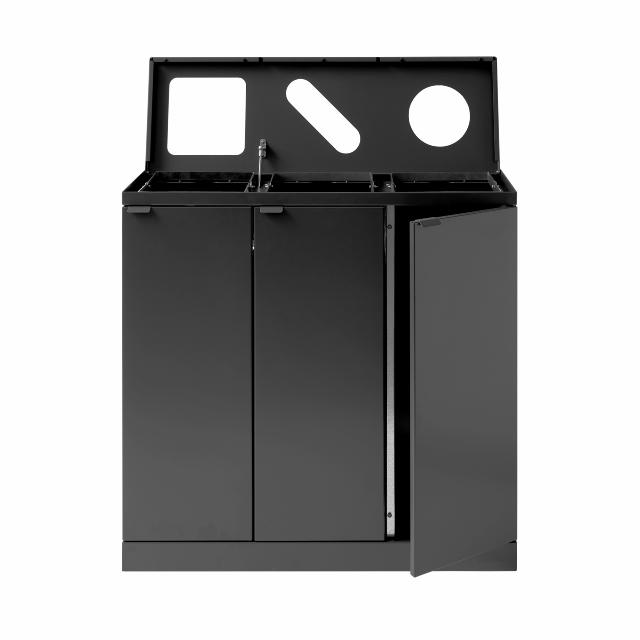 Bica Model 869 Waste sorting 3x65 ltr. Shaped inputs Anthracite