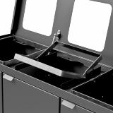 Bica Model 873 Waste sorting 3x65 ltr. Lid/open inputs Anthracite