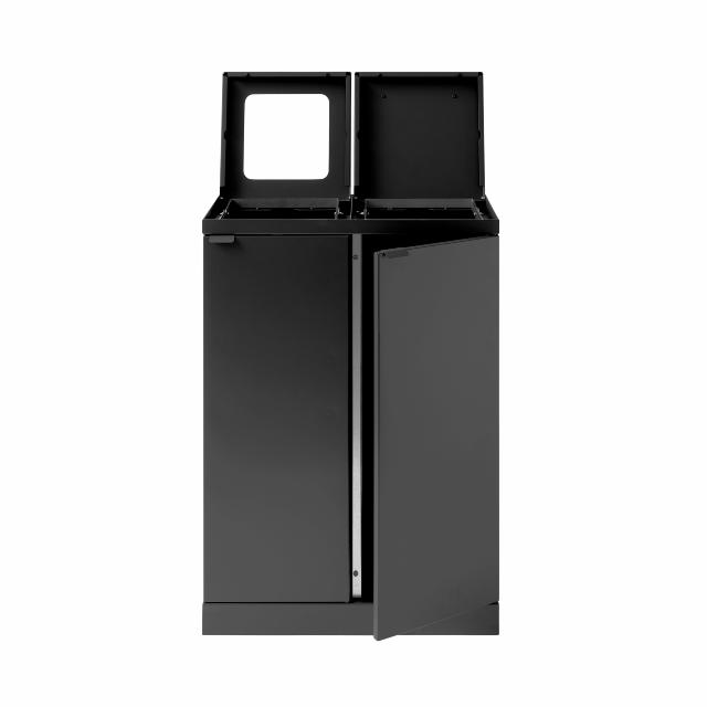 Bica Model 874 Waste sorting 2x65 ltr. Lid/open input Anthracite