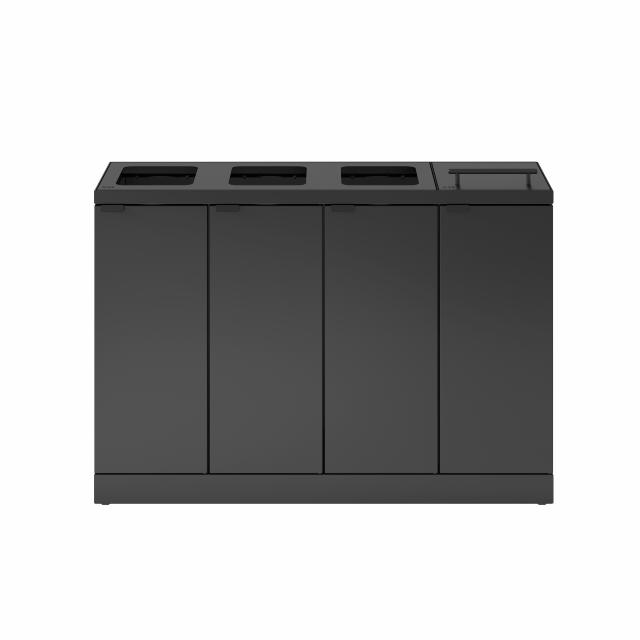 Bica Model 883 Waste sorting 4x45 ltr. Lid/open input Anthracite