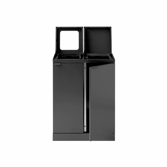 Bica Model 886 Waste sorting 2x45 ltr. Lid/open input Anthracite