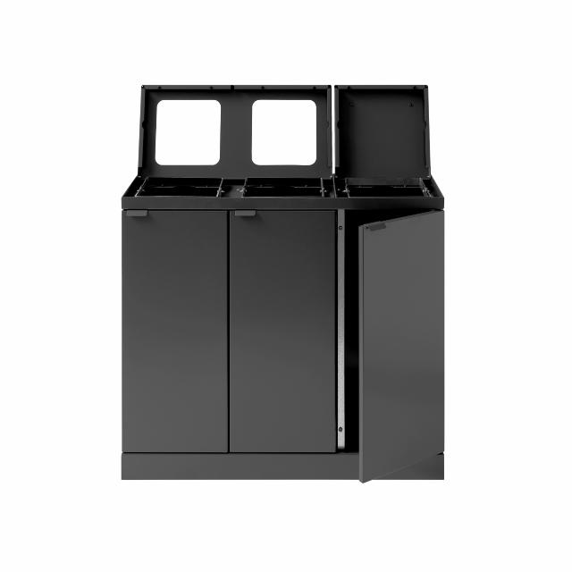 Bica Model 887 Waste sorting 3x45 ltr. Lid/open inputs Anthracite