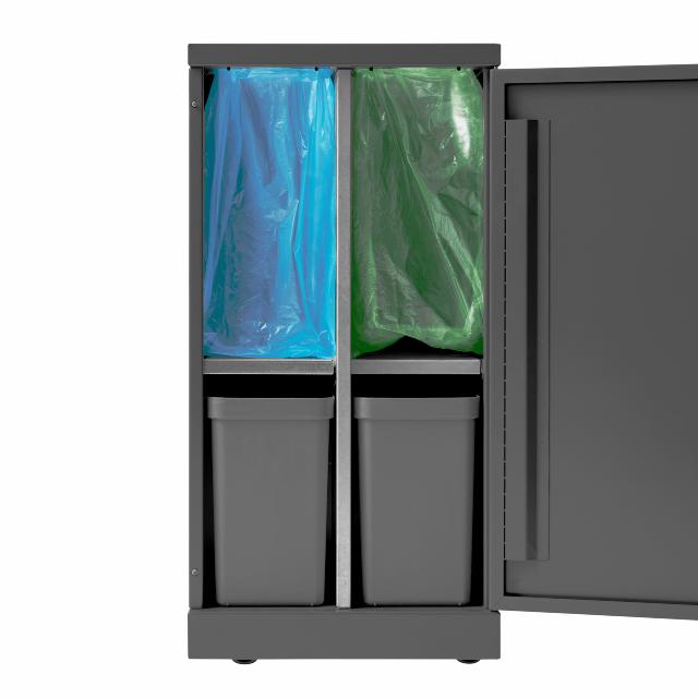 Bica Model 951 Waste sorting 2x45 ltr. With shelves Anthracite