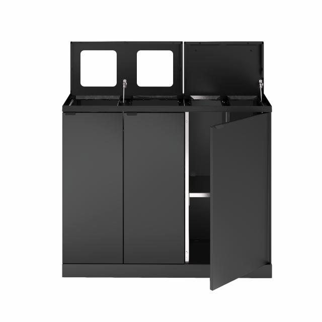 Bica Model 955 Waste sorting 2x65 + 2x45 ltr. With shelves and lid Anthracite
