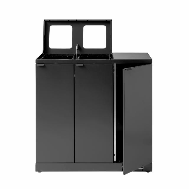 Bica Model 973 Waste sorting 3x65 ltr. Foot pedal/open inputs Anthracite