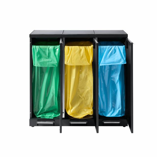 Bica Model 976 Waste sorting 3x65 ltr. Foot pedals Anthracite