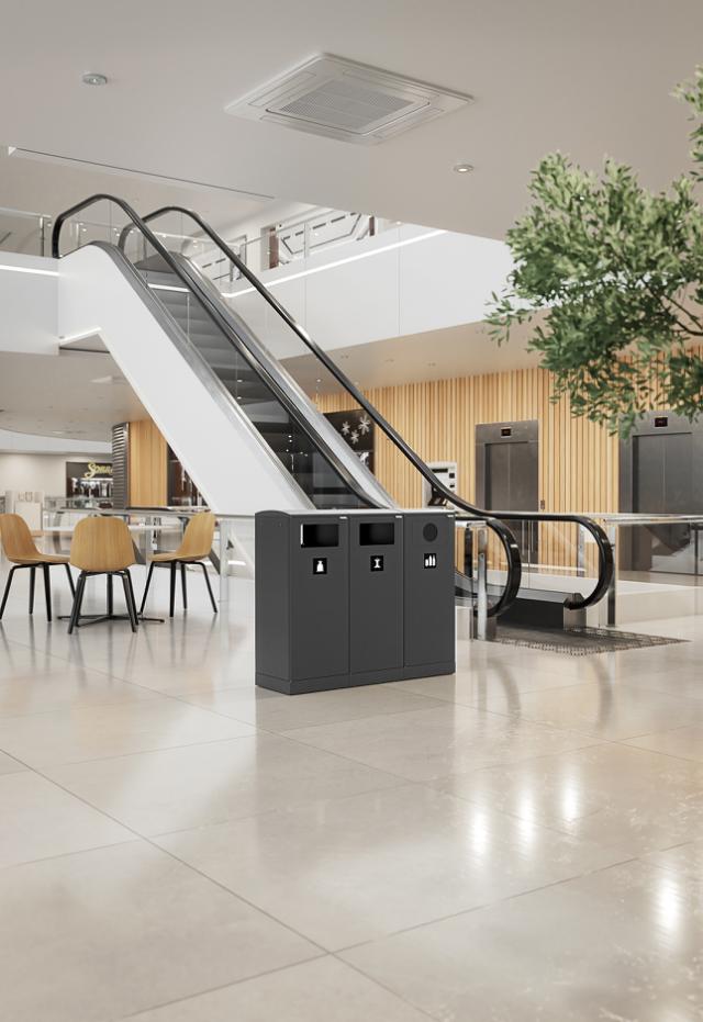 Waste sorting in a modern room