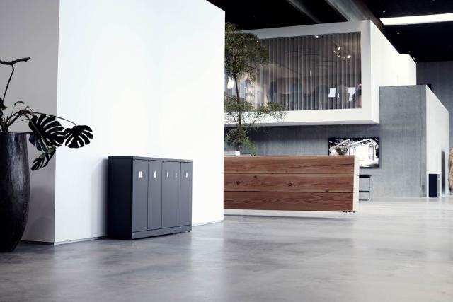 Bica Model 863 Waste bin 65 ltr. Open input Anthracite