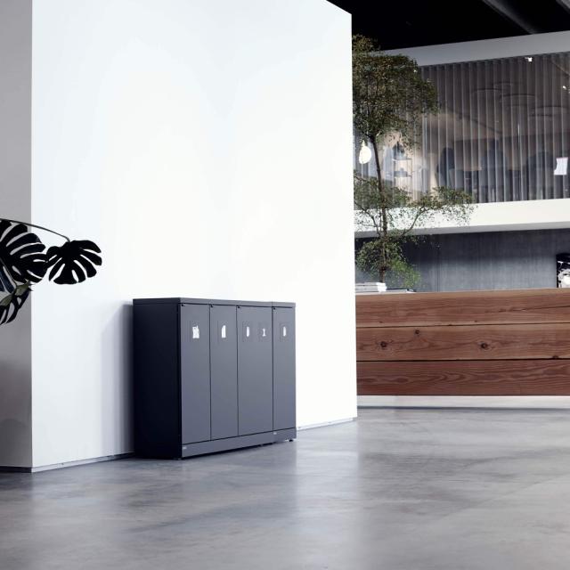 Bica Model 863 Waste bin 65 ltr. Open input Anthracite