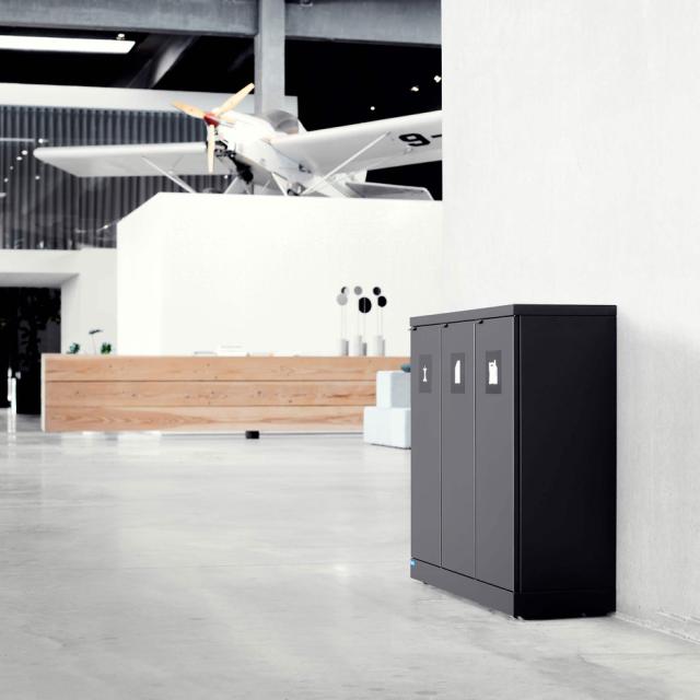 Bica Model 868 Waste sorting 3x65 ltr. Open inputs Anthracite
