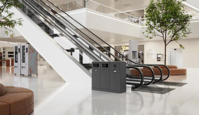 Bica Model 620 Waste bin 90 liters Light anthracite Bottle input