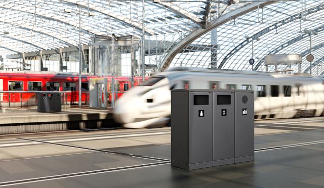 Bica Model 620 Waste bin 90 liters Light anthracite Bottle input