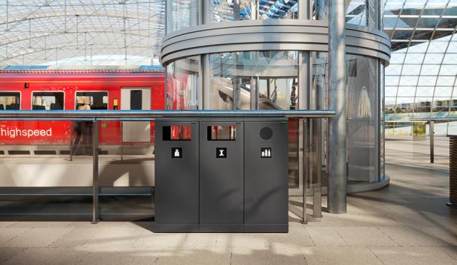 Bica Model 620 Waste bin 90 liters Light anthracite Bottle input
