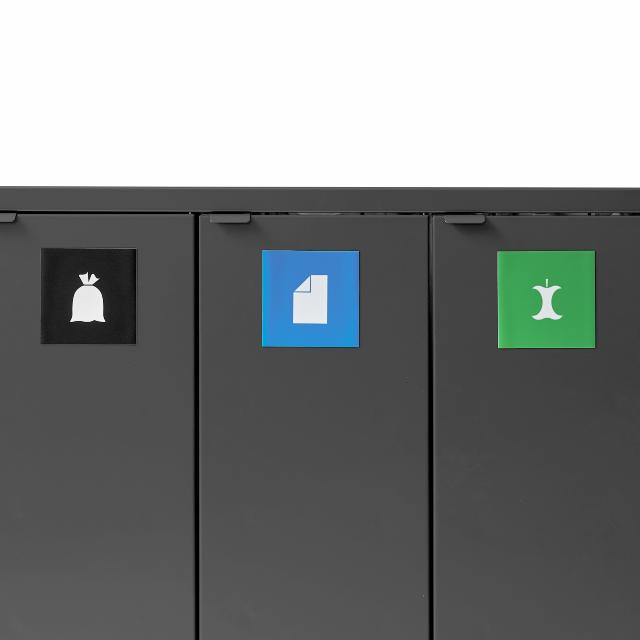 Bica Model 868 Waste sorting 3x65 ltr. Open inputs Anthracite