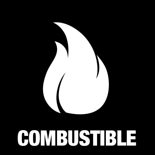 Pictogram Combustible 15x15 cm Outline cut White