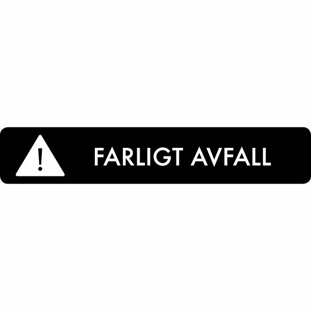 Piktogram Farligt avfall 16x3 cm Selvklæbende Sort