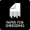 Pictogram Paper for shredding 12x12 cm Sticker Black
