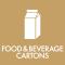 Pictogram Food & beverage cartons 12x12 cm Magnetic Brown