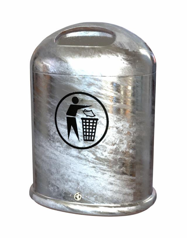 Model 5034 Waste bin 45 ltr. With spring flap Galvanized