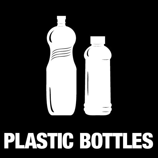 Pictogram Plastic bottles 15x15 cm Outline cut White