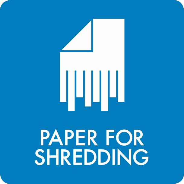 Pictogram Paper for shredding 12x12 cm Sticker Blue