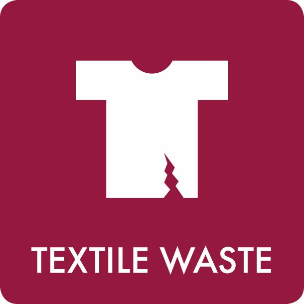 Pictogram Textile waste 12x12 cm Sticker Bordeaux