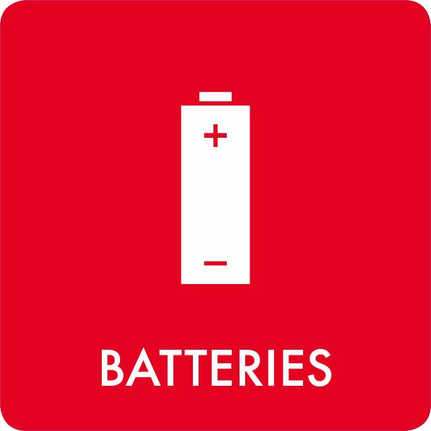 Pictogram Batteries 12x12 cm Sticker Red