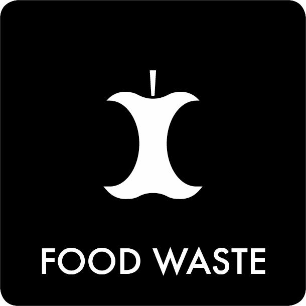 Pictogram Food waste 12x12 cm Sticker Black