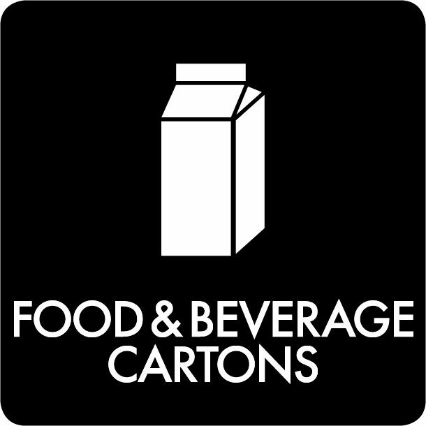 Pictogram Food & beverage cartons 12x12 cm Sticker Black