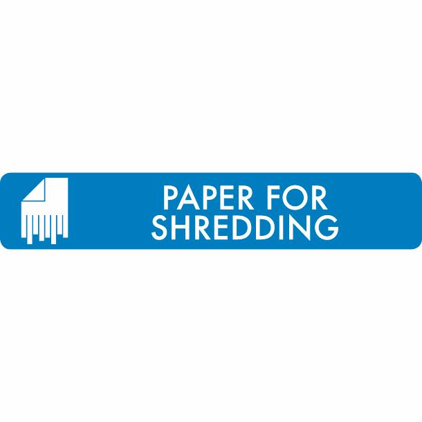 Pictogram Paper for shredding 16x3 cm Sticker Blue