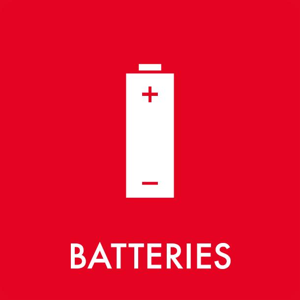 Pictogram Batteries 12x12 cm Magnetic Red