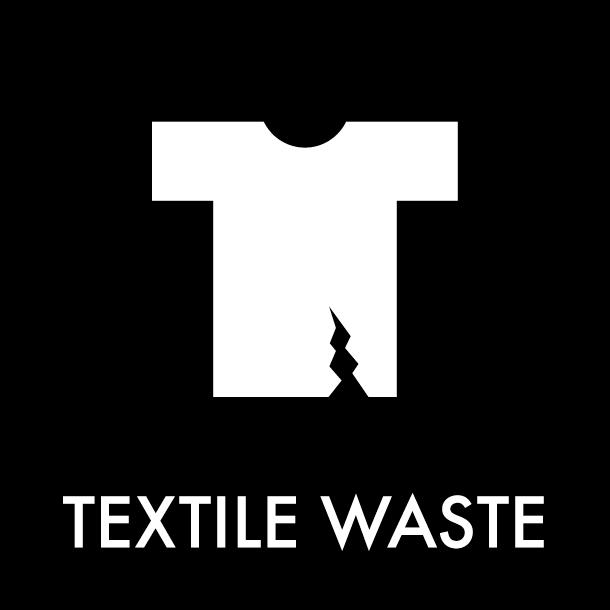 Pictogram Textile waste 12x12 cm Magnetic Black