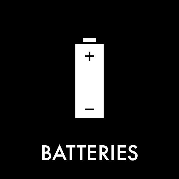 Pictogram Batteries 12x12 cm Magnetic Black