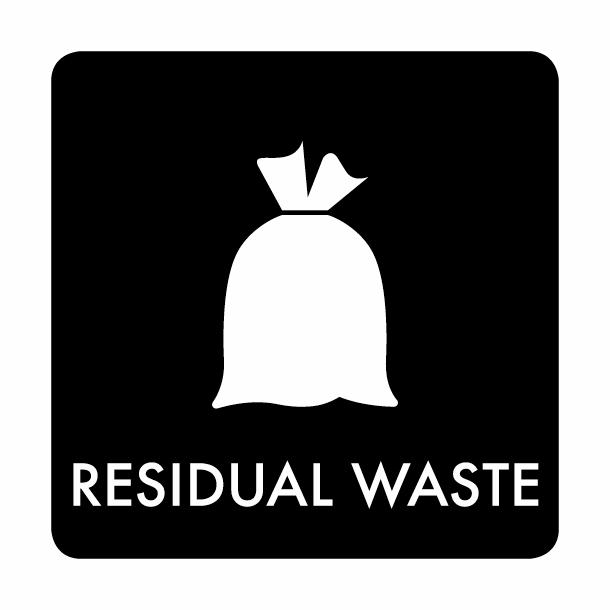 Pictogram Residual waste 10x10 cm Self-adhesive Black