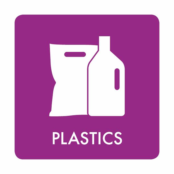 Pictogram Plastics 10x10 cm Self-adhesive Purple