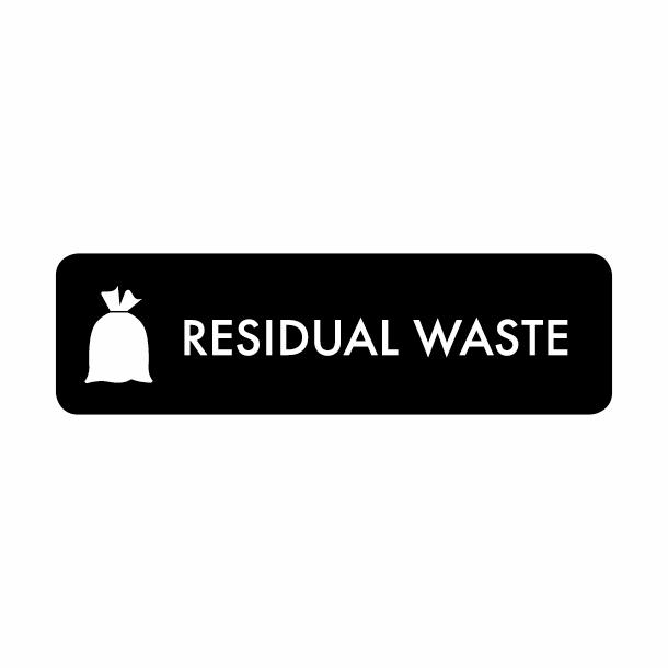 Pictogram Residual waste 10x3 cm Self-adhesive Black