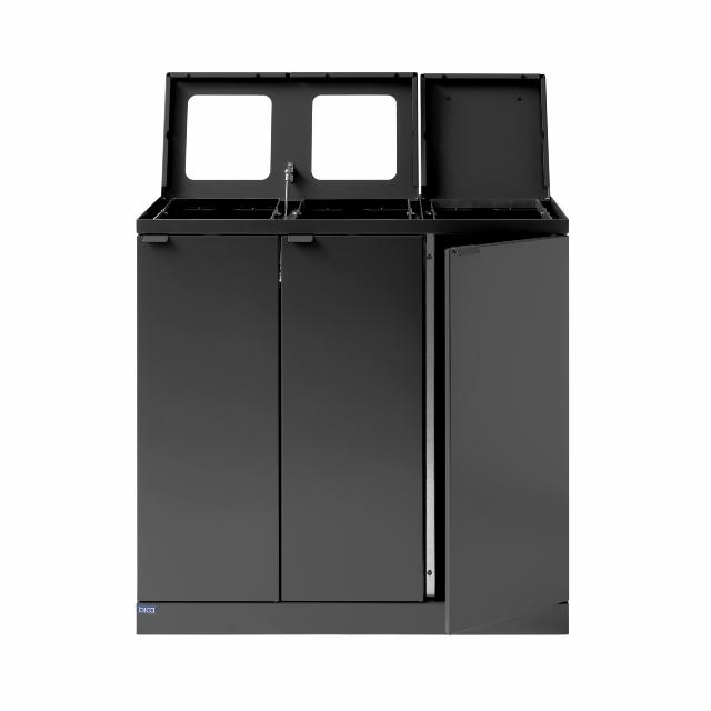 Bica Model 873 Waste sorting 3x65 ltr. Lid/open inputs Anthracite